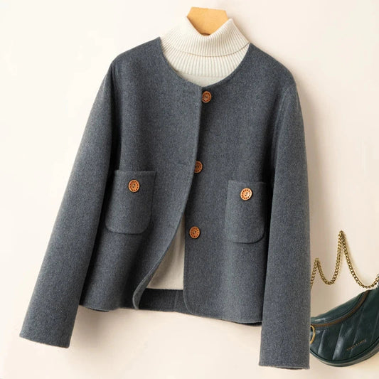 Women's Cropped Wool Blend Jacket | Warm and Stylish
