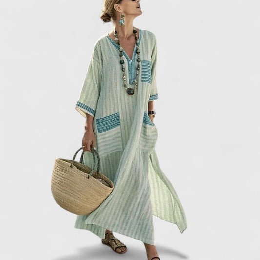Vestido Midi de Mujer Estilo Boho con Bolsillos