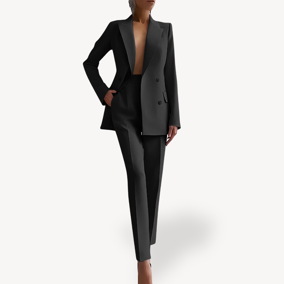 Conjunto de traje de dos piezas para mujer | Chaqueta elegante y pantalones conjunto