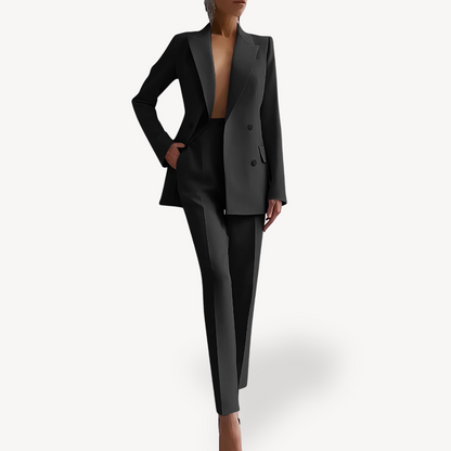 Conjunto de traje de dos piezas para mujer | Chaqueta elegante y pantalones conjunto