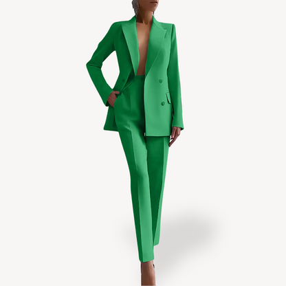 Conjunto de traje de dos piezas para mujer | Chaqueta elegante y pantalones conjunto