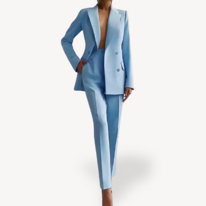 Conjunto de traje de dos piezas para mujer | Chaqueta elegante y pantalones conjunto