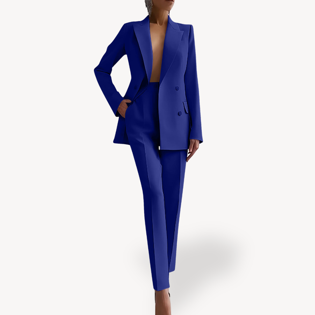 Conjunto de traje de dos piezas para mujer | Chaqueta elegante y pantalones conjunto