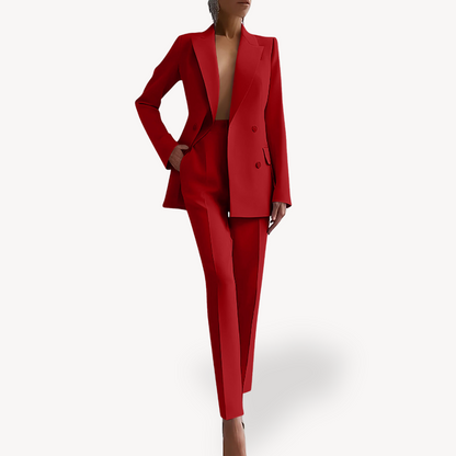 Conjunto de traje de dos piezas para mujer | Chaqueta elegante y pantalones conjunto