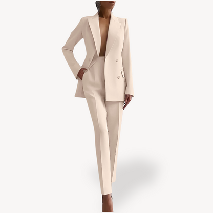 Conjunto de traje de dos piezas para mujer | Chaqueta elegante y pantalones conjunto