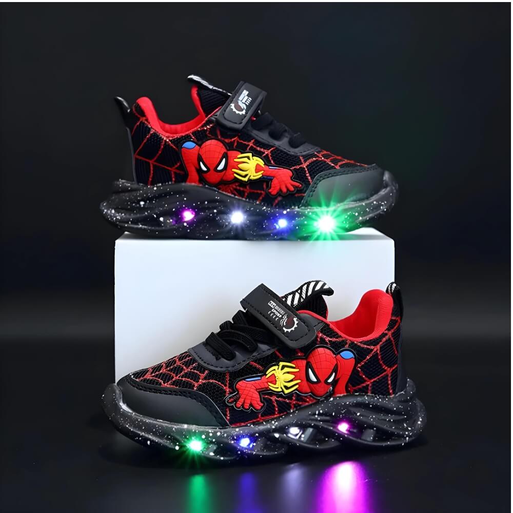 Zapatillas infantiles con iluminación LED | Zapatos estilo superhéroes