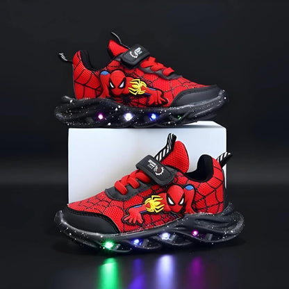 Zapatillas infantiles con iluminación LED | Zapatos estilo superhéroes