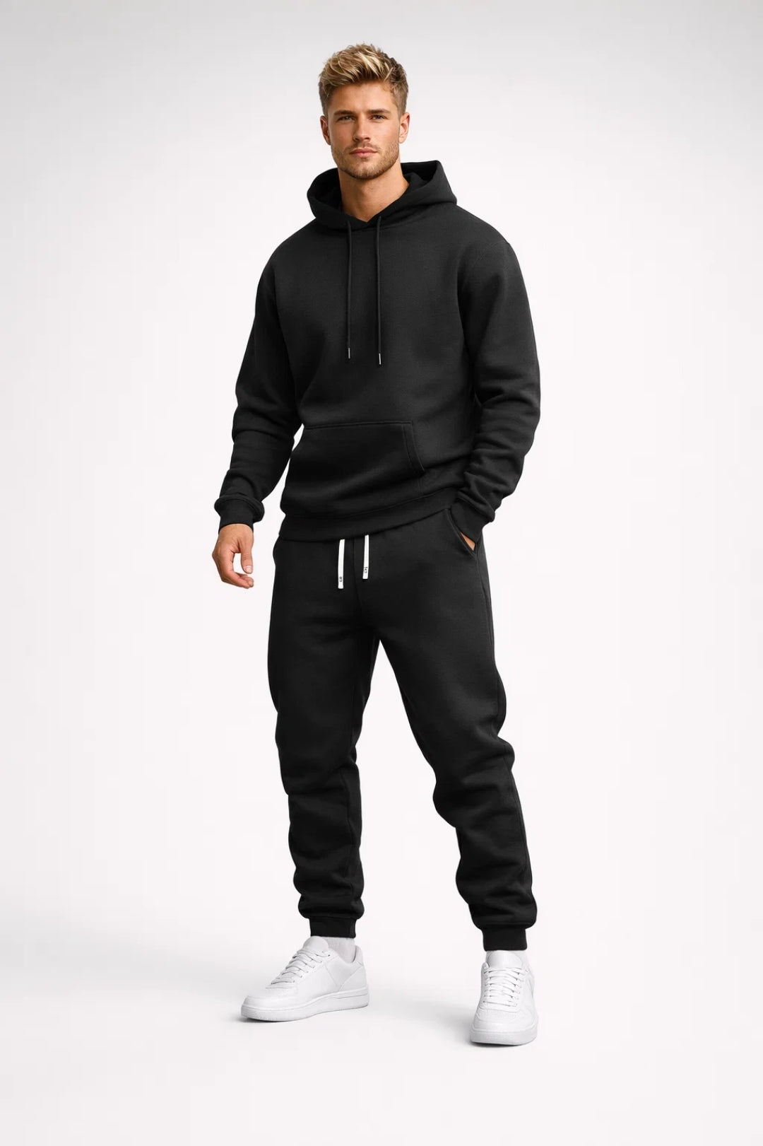 Conjunto casual masculino de chándal con capucha