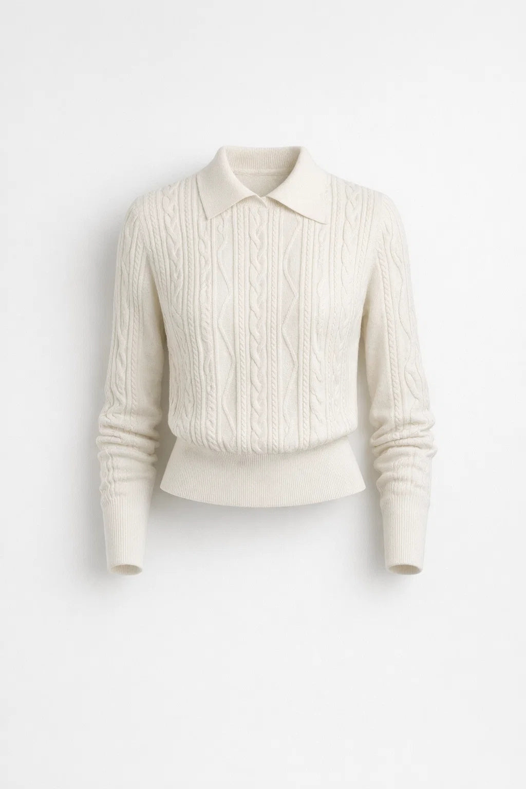 Pull confortable à manches longues avec col pour femme