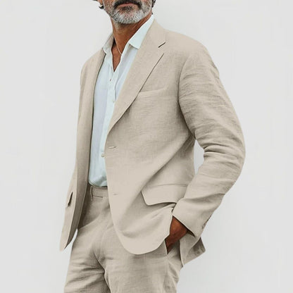 Costume d'été pour homme en mélange de lin | Veste légère et pantalon