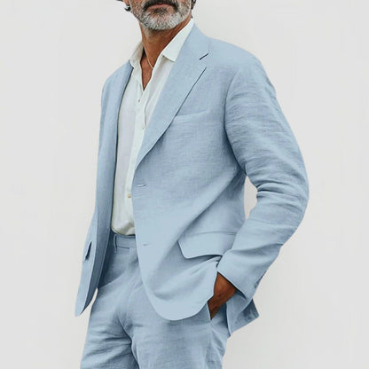 Costume d'été pour homme en mélange de lin | Veste légère et pantalon