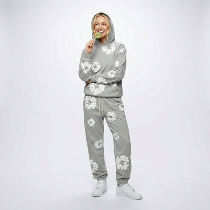 Ensemble de survêtement pour femme à imprimé floral | Sweat à capuche et joggers deux pièces