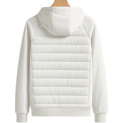 Męska Biała Kurtka z Kapturem | Biznesowy Swobodny Styl