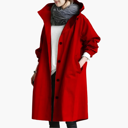 Abrigo de Mujer con Capucha y Botones | Ropa Casual Exterior