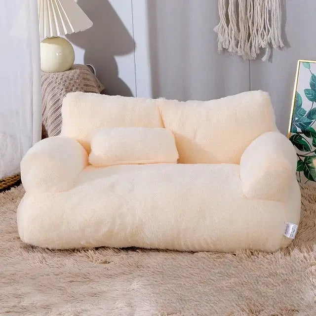 Canapea pentru animale de companie din pluș, calmantă | Pat confortabil, disponibil în mai multe dimensiuni