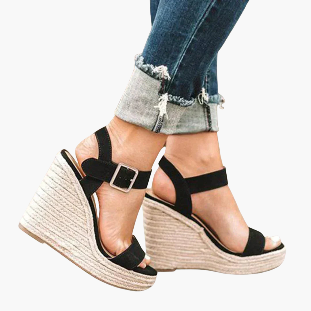 Women's Orthopedic Wedge Sandals | Buckle Strap Around the Ankle