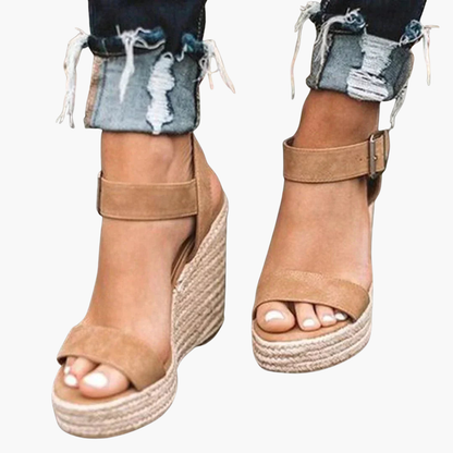 Women's Orthopedic Wedge Sandals | Buckle Strap Around the Ankle