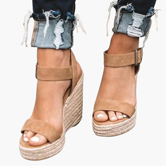 Damskie Sandały Ortopedyczne Na Koturnie | Klamrą Pasek Wokół Kostki