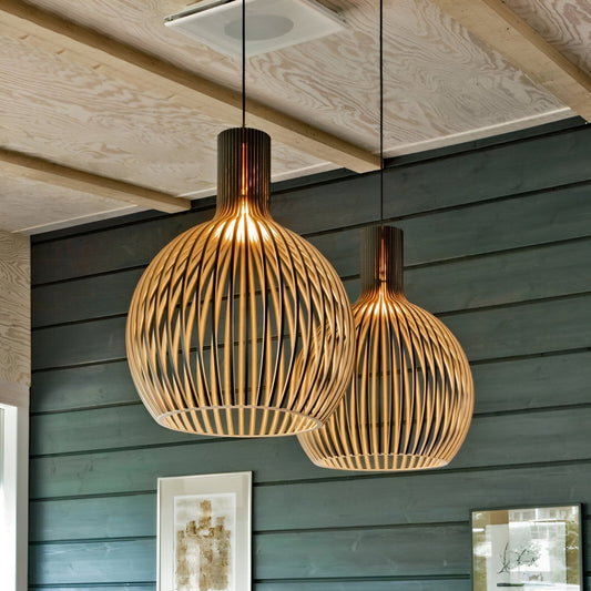 Nordic Wood Vintage Style Pendant Lamp