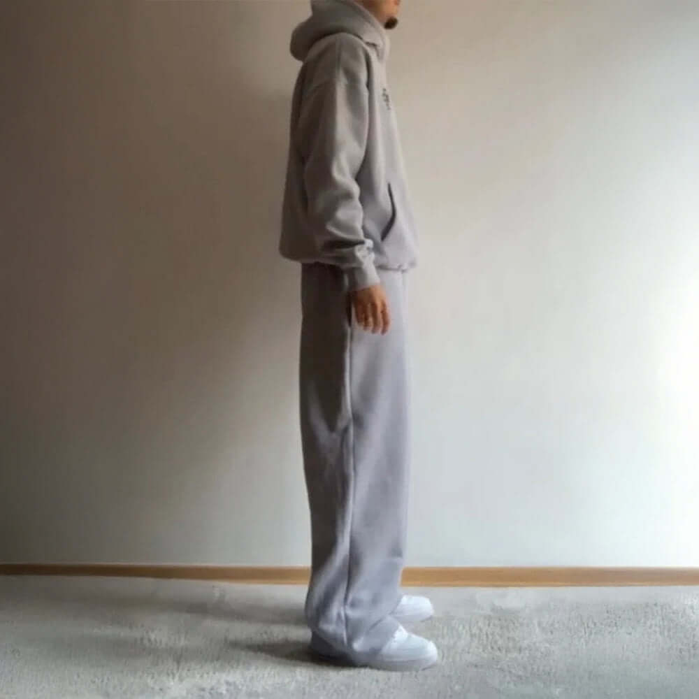 Ensemble homme grande taille avec sweat à capuche et pantalon | ensemble doux pour la maison