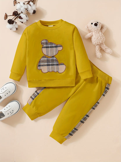 2-Częściowy Zestaw dla Maluchów | Bluza i Spodnie z Haftem Niedźwiedzia