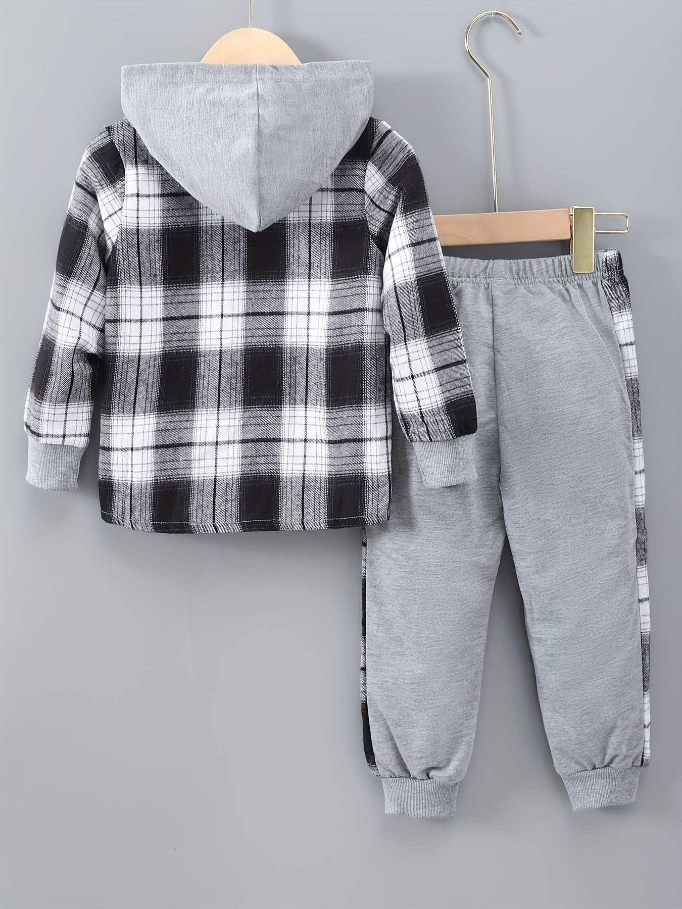 Boys' 2-Piece Lounge Set | Checked Sweatshirt and Sweatpants