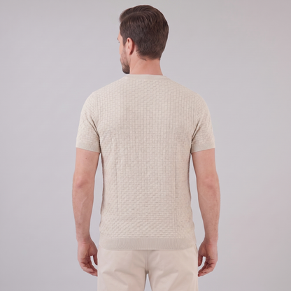 Męska Koszyk Splot Dziać Koszulka | Załoga Dekoltem Letni Styl
