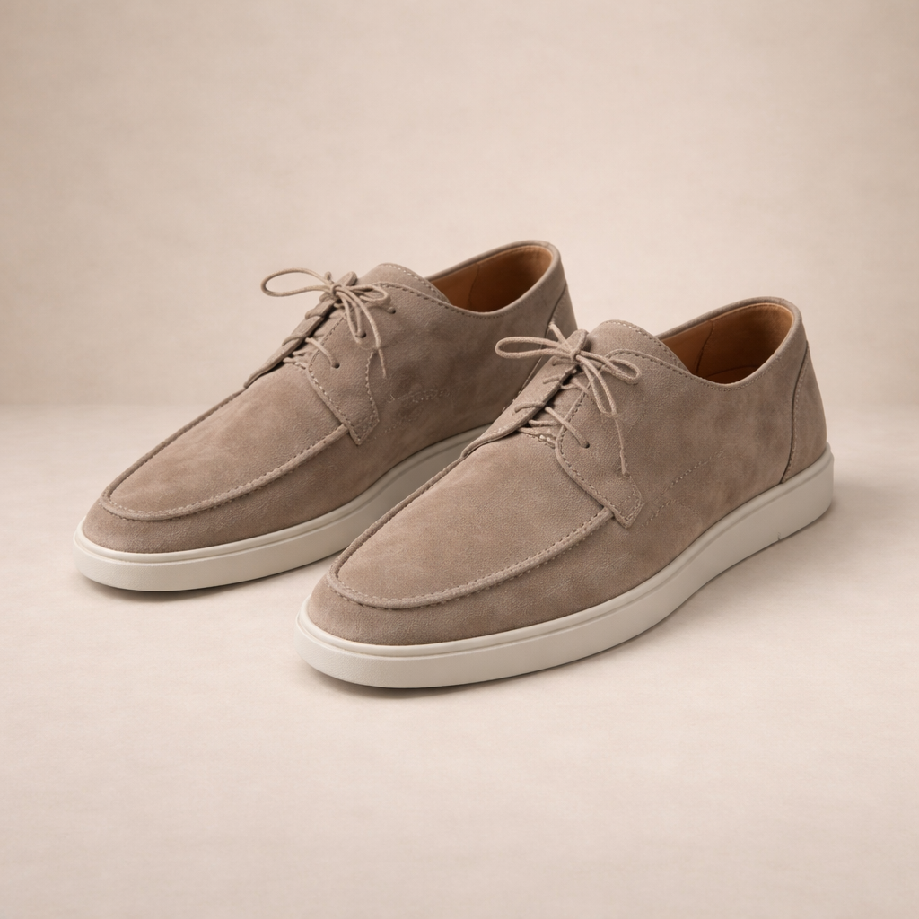 Men’s Style Leather Loafers | Classic Lace-Up Closed-Toe Shoes