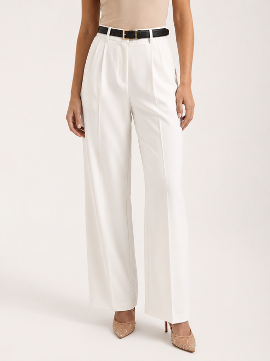 Pantalones de mujer con talle alto y piernas anchas