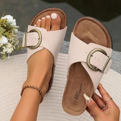 Sandali ortopedici da donna con suola piatta | Supporto dell'arco regolabile per il massimo comfort