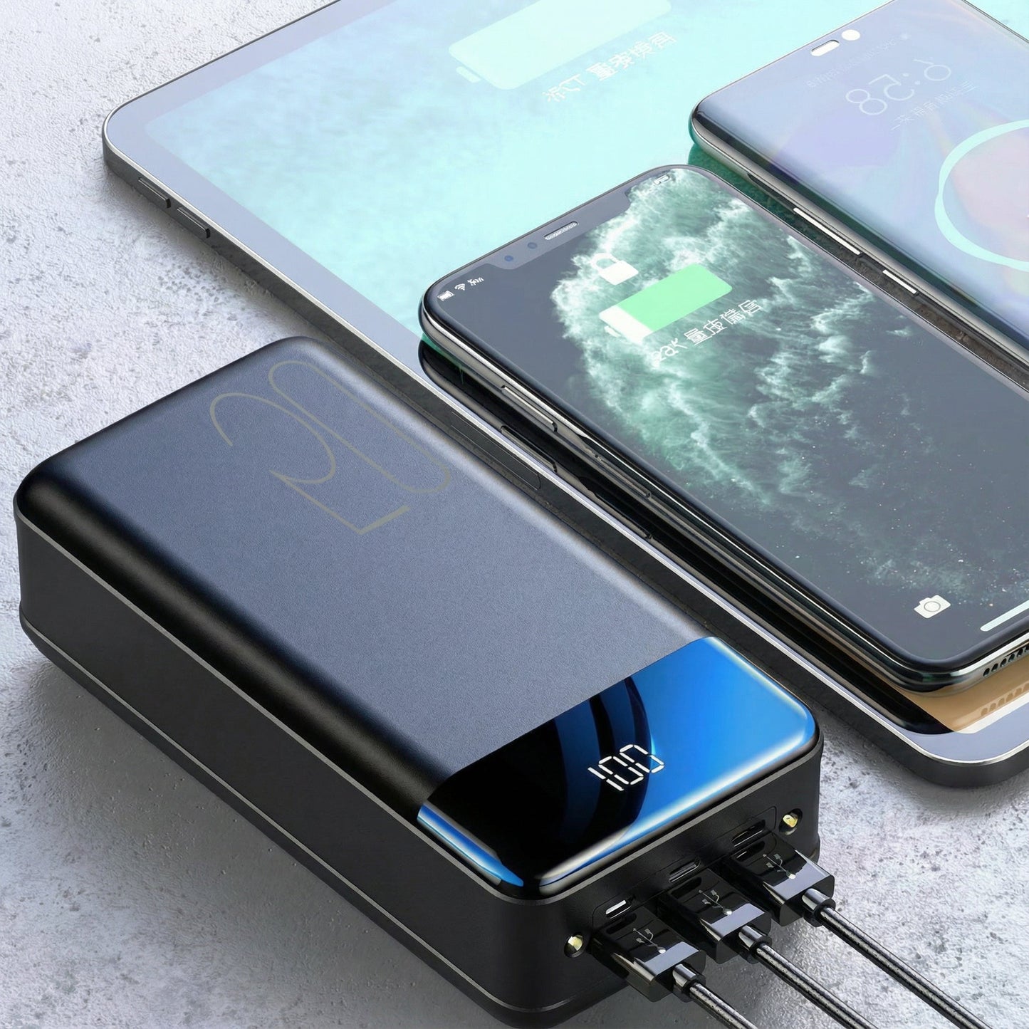 Baterie externă cu o capacitate de 100 000 mAh | Baterie portabilă cu încărcare rapidă