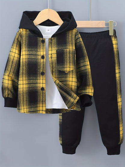 Boys' 2-Piece Lounge Set | Checked Sweatshirt and Sweatpants