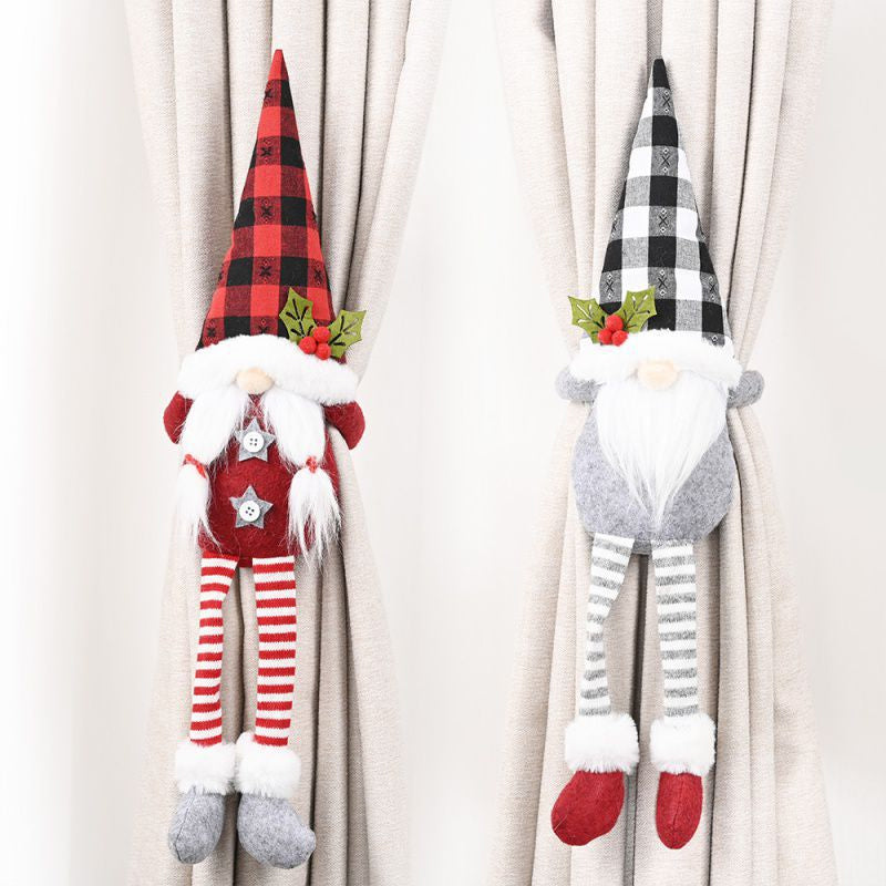 Christmas Curtain Ties | Santa and Snowman Christmas Pattern