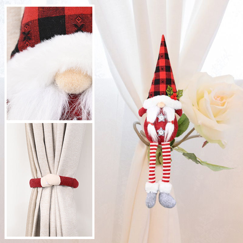 Christmas Curtain Ties | Santa and Snowman Christmas Pattern