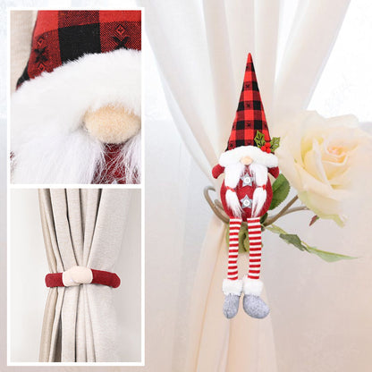 Christmas Curtain Ties | Santa and Snowman Christmas Pattern