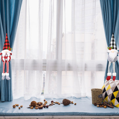 Christmas Curtain Ties | Santa and Snowman Christmas Pattern