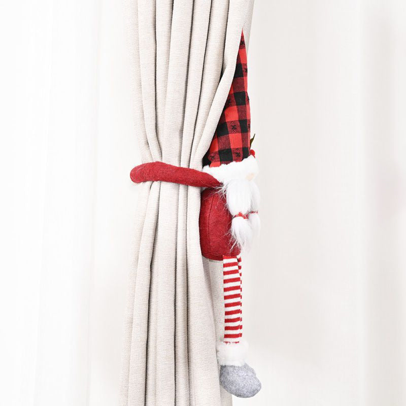 Christmas Curtain Ties | Santa and Snowman Christmas Pattern