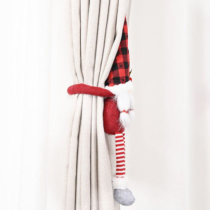 Christmas Curtain Ties | Santa and Snowman Christmas Pattern