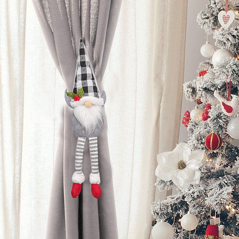 Christmas Curtain Ties | Santa and Snowman Christmas Pattern