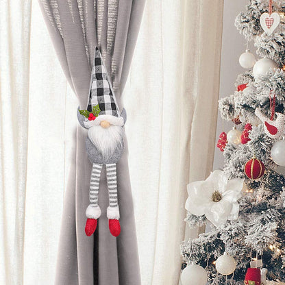 Christmas Curtain Ties | Santa and Snowman Christmas Pattern