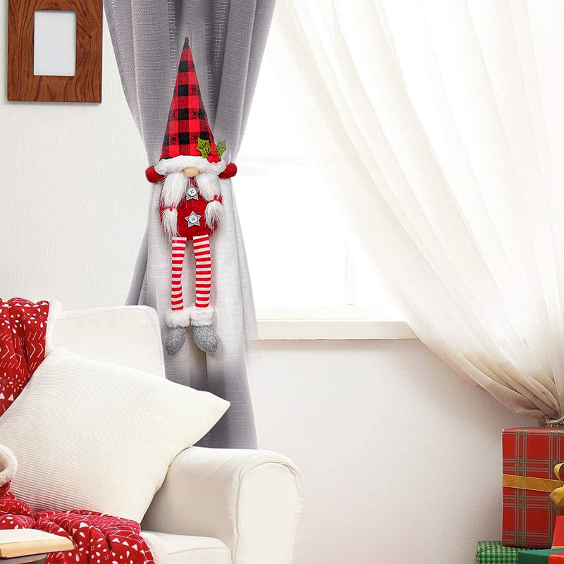 Christmas Curtain Ties | Santa and Snowman Christmas Pattern
