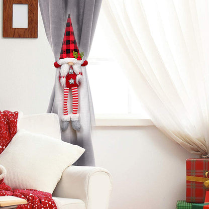 Christmas Curtain Ties | Santa and Snowman Christmas Pattern