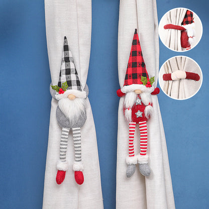 Christmas Curtain Ties | Santa and Snowman Christmas Pattern