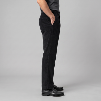 Pantalon homme à plis style velours côtelé | Coupe ajustée smart casual