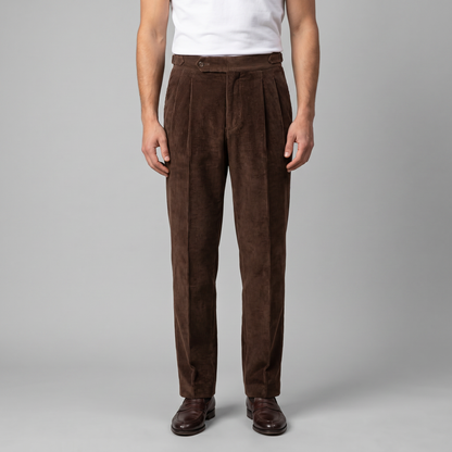 Pantalon homme à plis style velours côtelé | Coupe ajustée smart casual