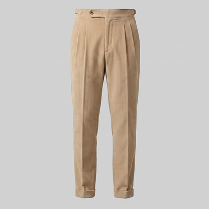 Pantalon homme à plis style velours côtelé | Coupe ajustée smart casual