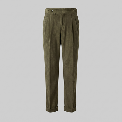 Pantalon homme à plis style velours côtelé | Coupe ajustée smart casual