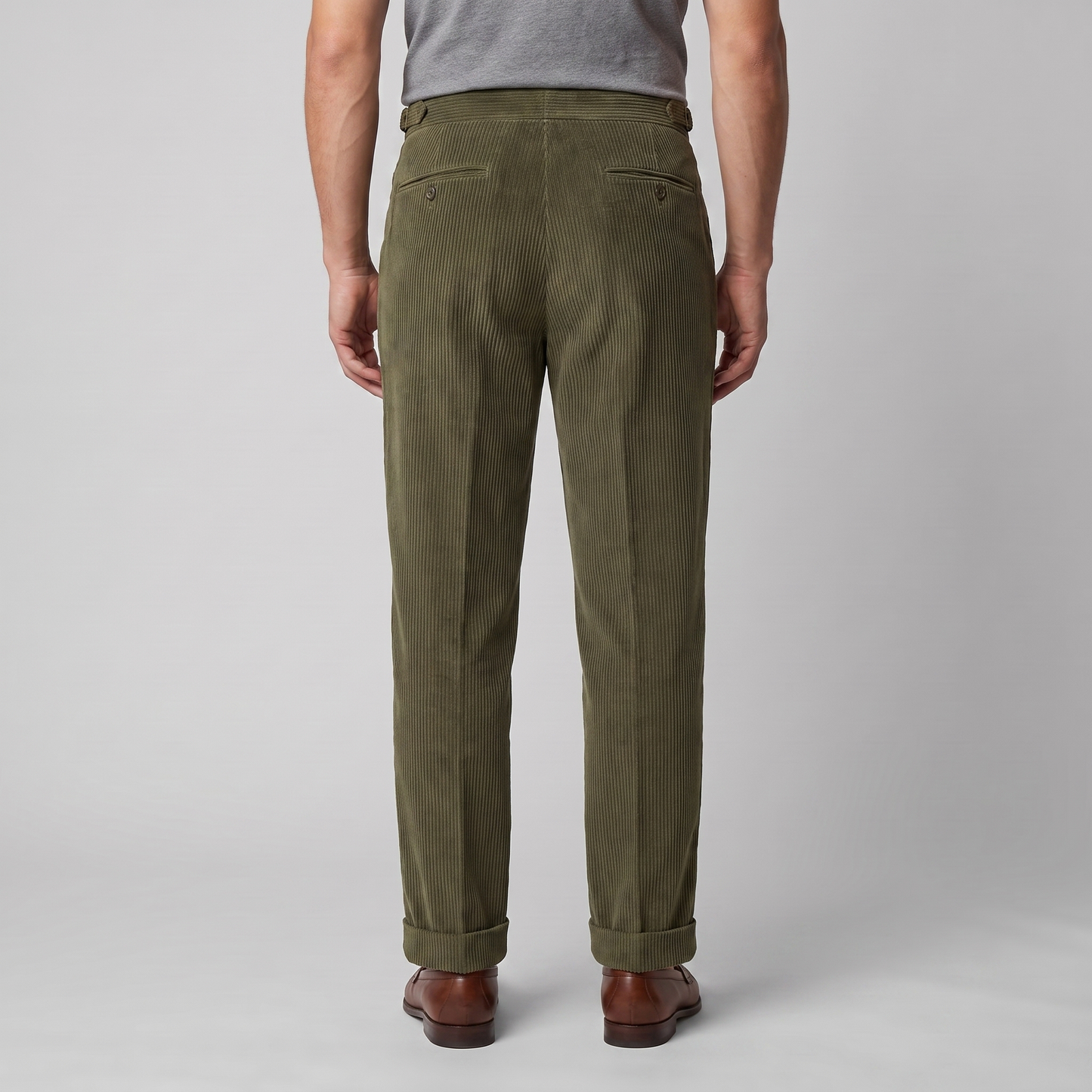 Pantalon homme à plis style velours côtelé | Coupe ajustée smart casual