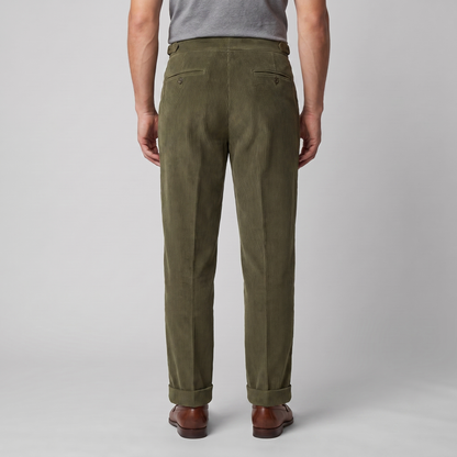 Pantalon homme à plis style velours côtelé | Coupe ajustée smart casual