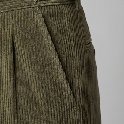 Pantalon homme à plis style velours côtelé | Coupe ajustée smart casual